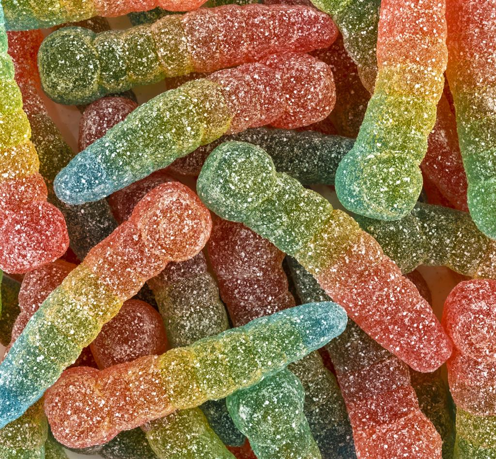 Haribo Zure Regenboog Wormen | Bestel je favoriete snoepjes bij ZOET ...